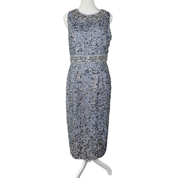 MACDUGGAL Lilac Rhinestone Sequin Black Tie Formal Party Wedding Dress Sz 6 NWOT - Picture 1 of 11